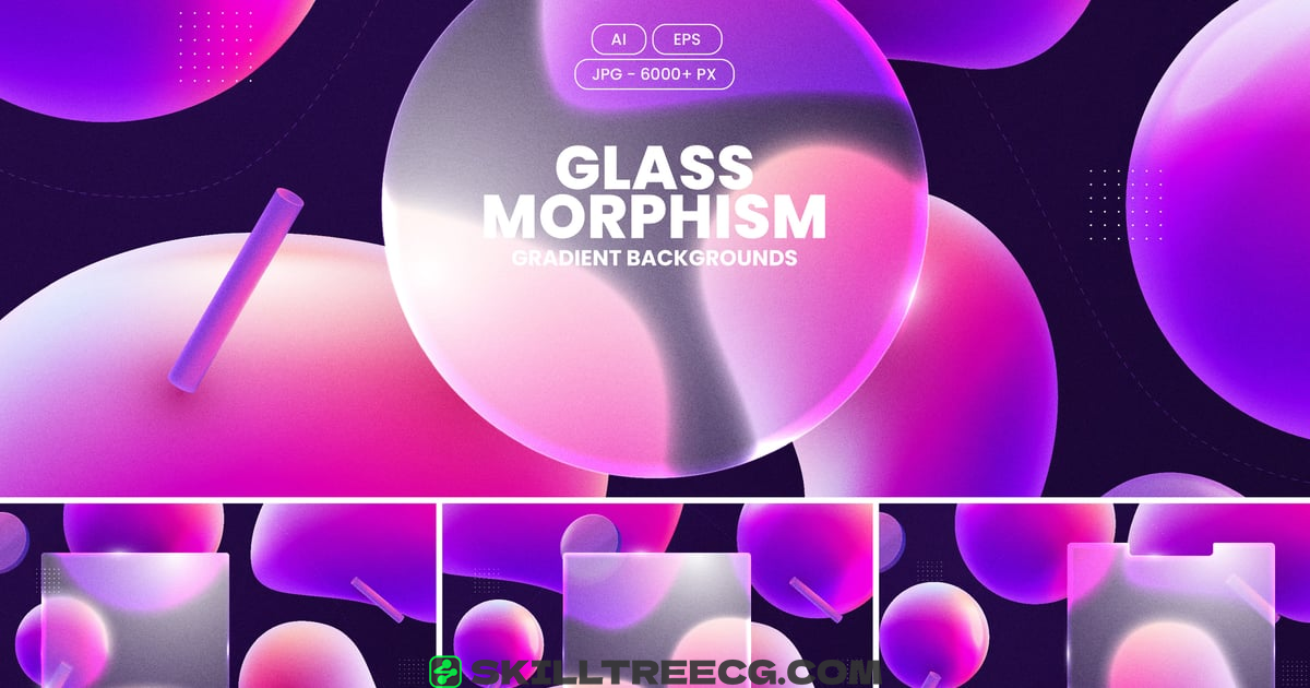 Dark Glass Mosphism Gradient Backgrounds（869058）-技能树